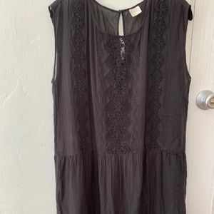 Des Petits Hauts Black lace light cotton mini dress